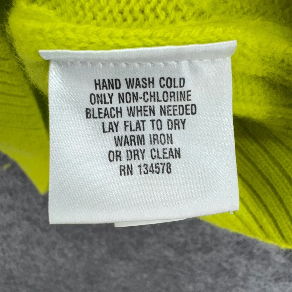 Vineyard Vines Women Cable Knit Sweater Size XS Bright Lime‎ Wool Cashmere Blend - Picture 3 of 7